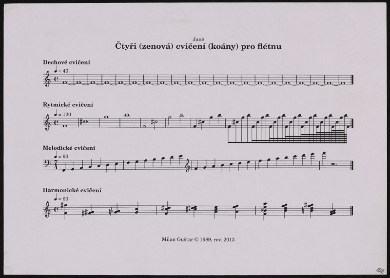 Milan Guštar - Čtyři (zenová) cvičení (koány) pro flétny