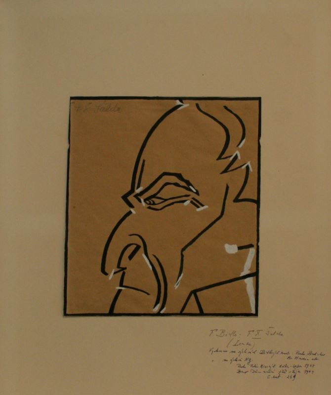 František Bidlo - Karikatura F. X. Šaldy