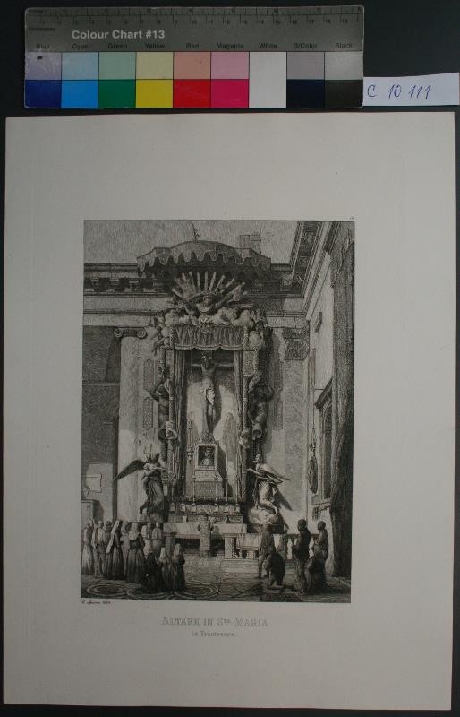 Carl Ferdiand Sprosse - Altare in Sta. Maria in Trastevere. in Rom 32 Originalradirungen
