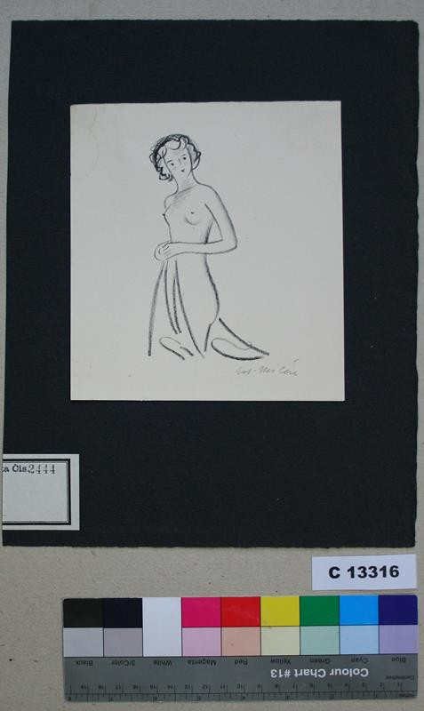 Eduard Milén - Akt dívky - ilustrace k Naivce