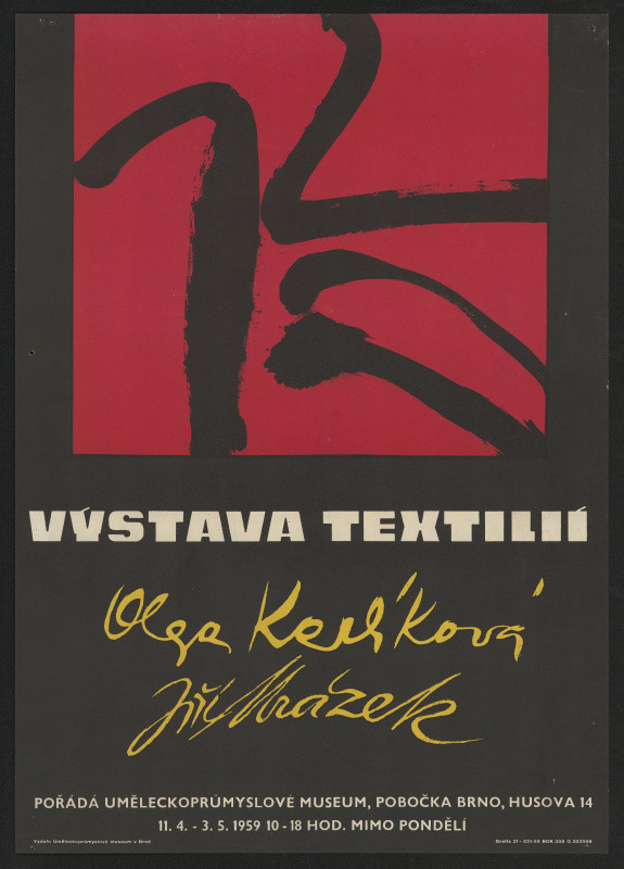 neznámý - Výstava textílií - Olga Karlíková, Jiří Mrázek