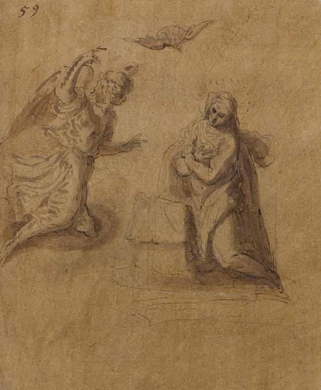 Jacopo Negretti zv. Palma il Giovane - okruh - Zvěstování Panně Marii