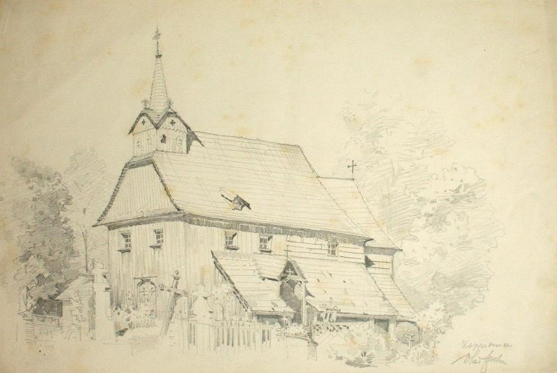 V. Fischer - Dřevěný kostel v Kopřivnici