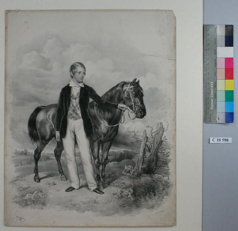 Josef Kriehuber - Podobizna  chlapce  s  koněm