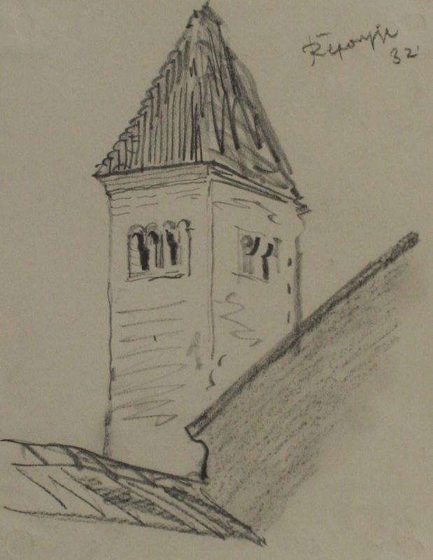 Jan Konůpek - Řeporyje, věž  kostela