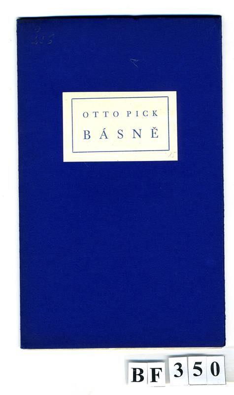 Otto F. Babler, Hlasy (edice), Otto Pick - Básně