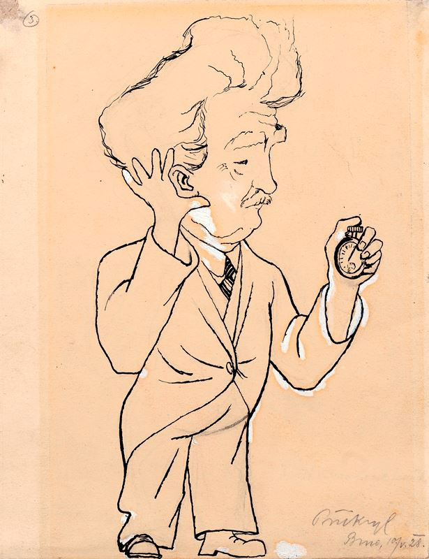 Richard Přikryl - Karikatura L. Janáčka