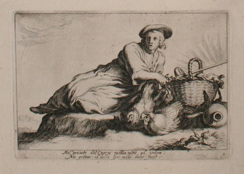 Cornelis Bloemaert - Žena s košíkem a slepicemi
