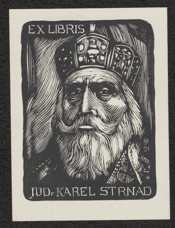 Jan Halla - Ex libris JUDr. Karel Strnad