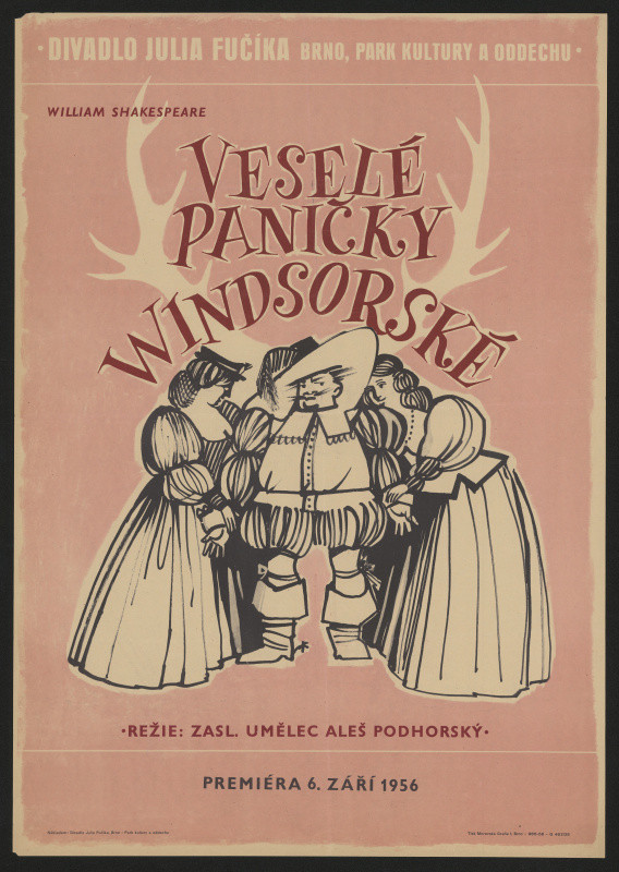neznámý - Divadlo Julia Fučíka. W. Shakespear, Veselé paničky Windsorské,6.9.1956