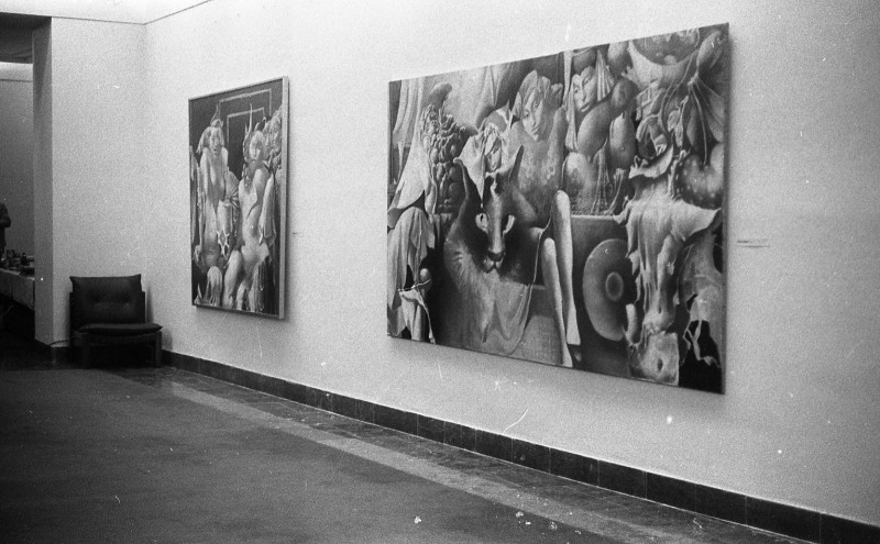 Dagmar Hochová - Vernisáž výstavy obrazů Jaroslavy Pešicové v předsálí České národní rady, jaro 1991