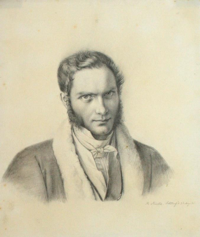 Heinrich Karl Anton Mücke - Portrét mladého muže v nákrčníku