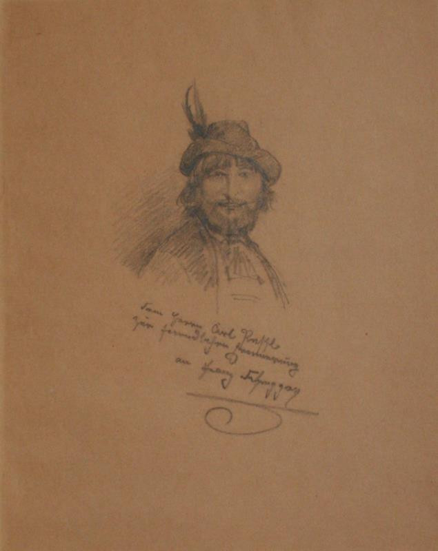 Franz von Defregger - Podobizna muže v tyrolském klobouku