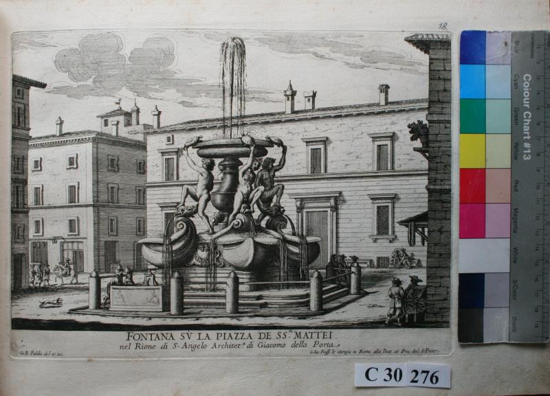 Giovanni Battista Falda - Fontana su la Piara de Sa.ti Mattei