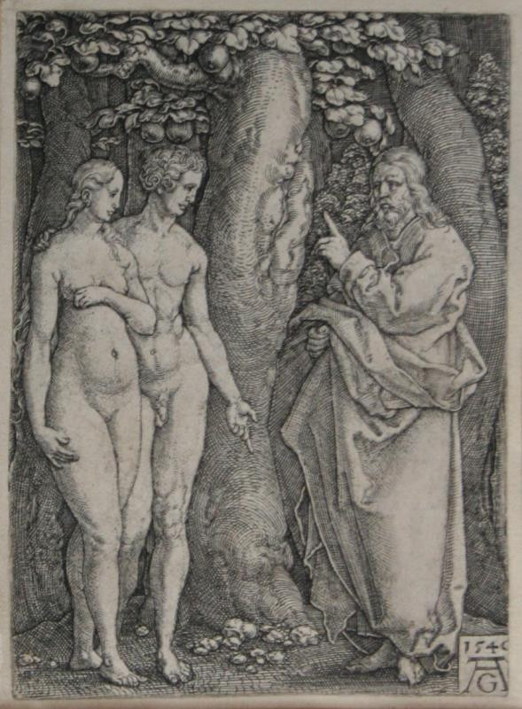 Heinrich Aldegrever - Bůh zakazuje jísti jablko ze stromu života