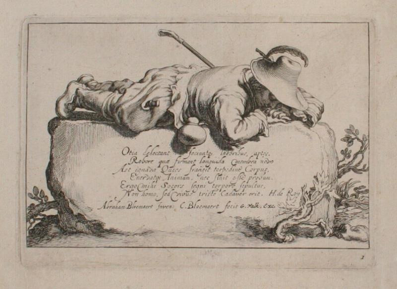 Cornelis Bloemaert - Titulní list souboru se spícím pastevcem