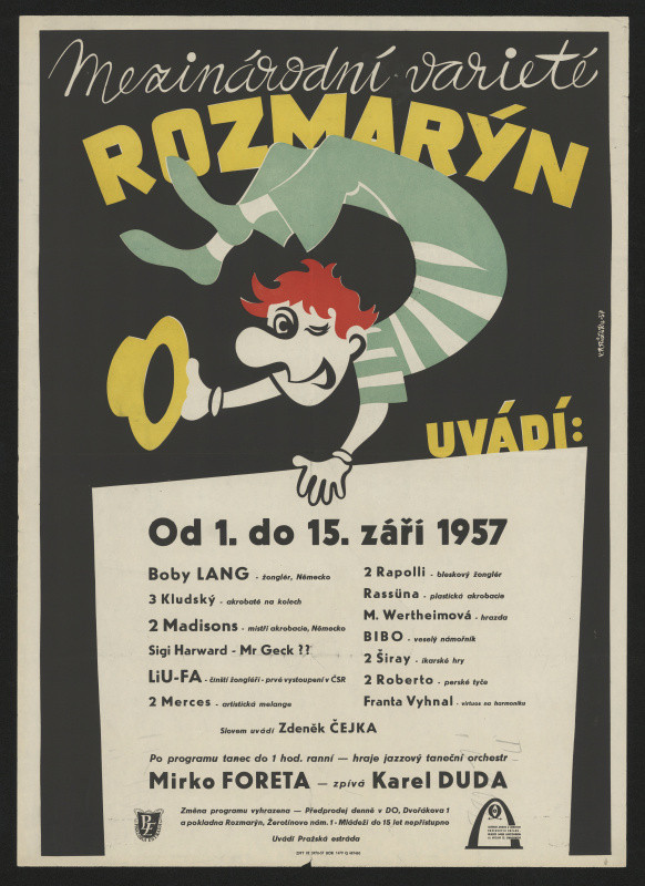 Vladimír Bernard Růžička - Mezinárodní varieté. Uvádí pražská estráda 1.-15.(?)1957