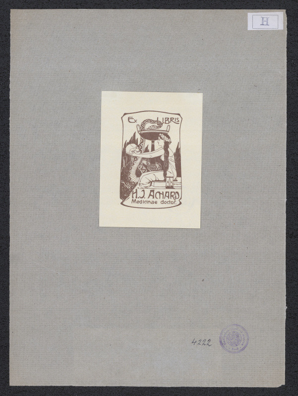 Hinritgen - Exlibris H. J. Achard (medicinae doctor)