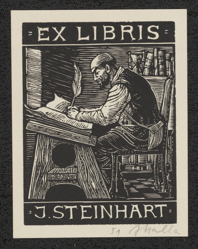 Jan Halla - Ex libris J. Steinhart