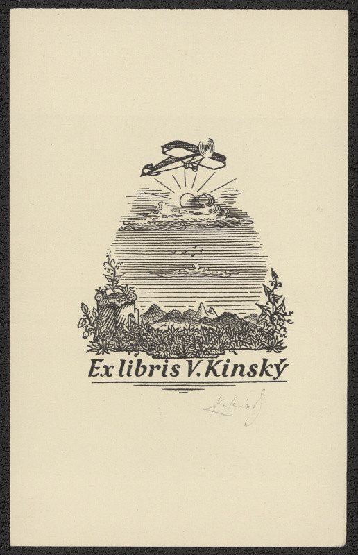 Karel Kinský - Ex libris V. Kinský