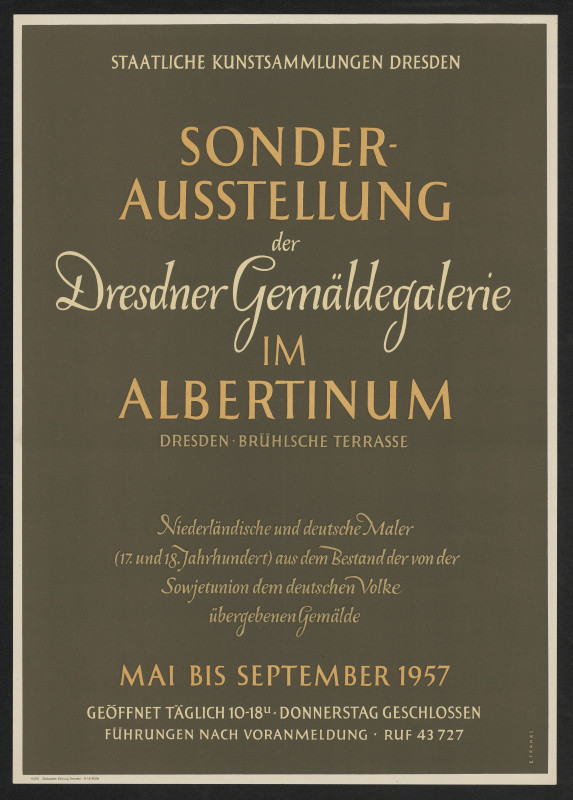 E. F. Ranke - Sonder Ausstellung der Dresdner Gemäldegalerie