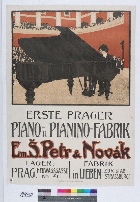 Arnošt Hofbauer - Erste Prager Pianio - Pianino - Fabrik. Em. Š Petr & Novák