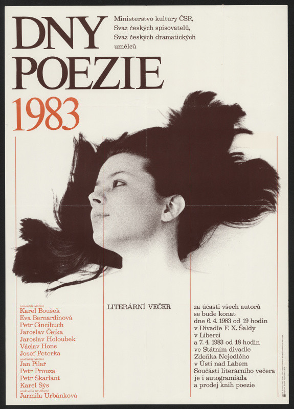 Pavel Jasanský - Dny poezie 1983 v divadle F.X. Šaldy v Liberci a Státním divadle Nejedlého Ústí n/L.