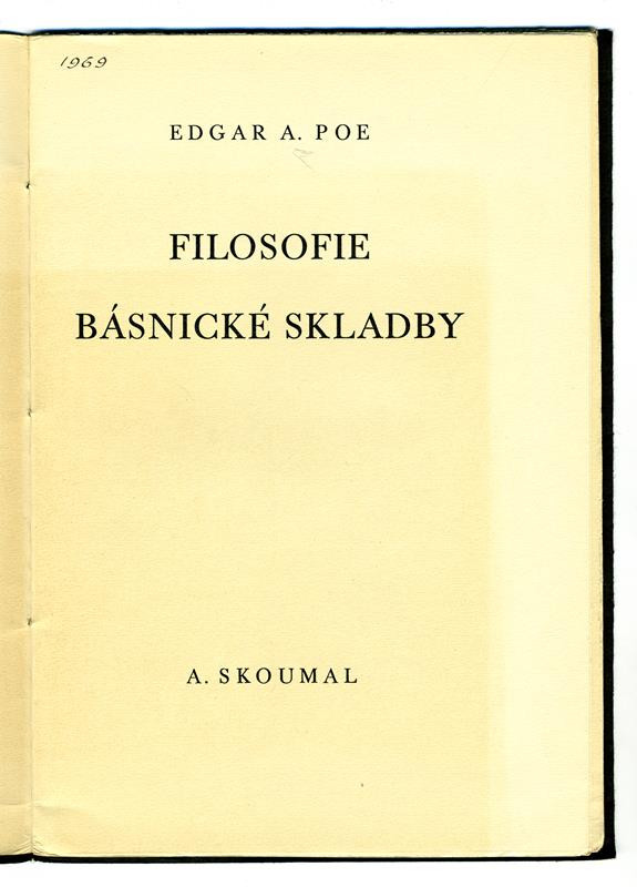 Stanislav Vrbík, Aloys Skoumal, Edgar Allan Poe - Filosofie básnické skladby