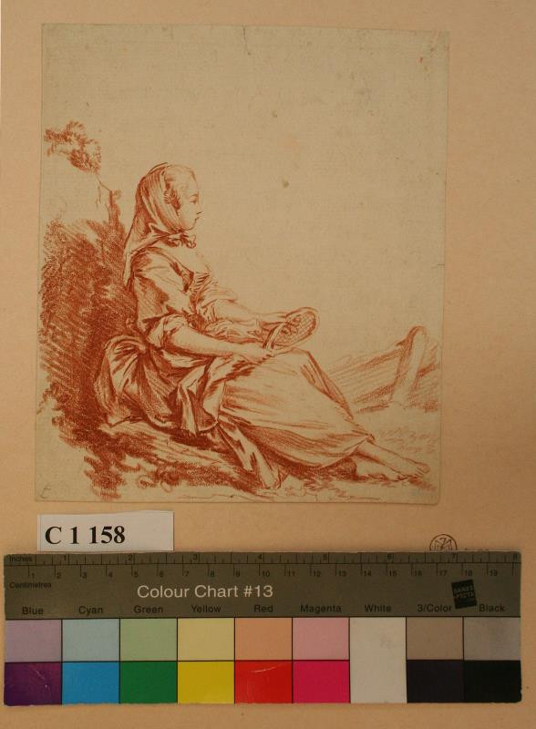 Gilles Antoine Demarteau/1750 - Sedící  dívka