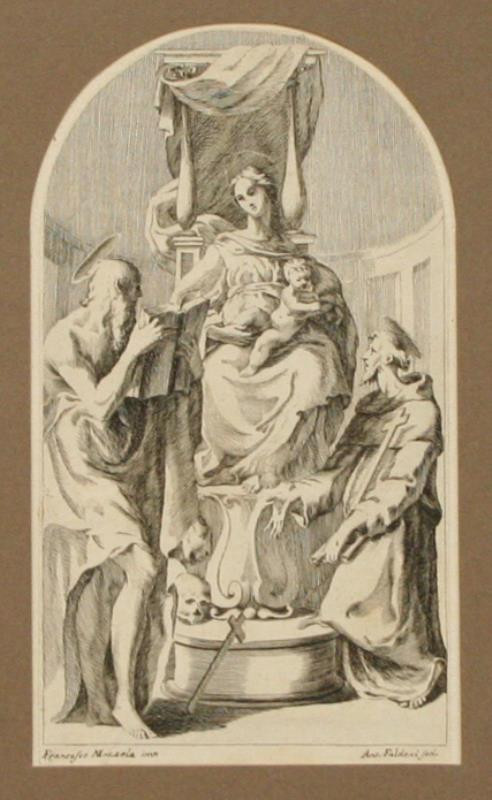 Antonio Giovanni Faldoni - P.  Maria  na  trůně  se  dvěma  světci