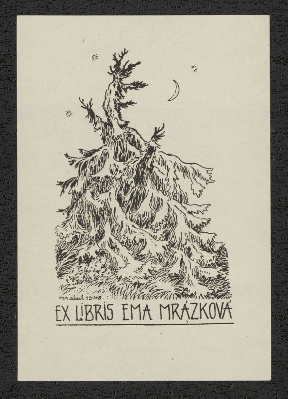 Arnošt (Ernst) Hrabal - Ex libris Ema Mrázková