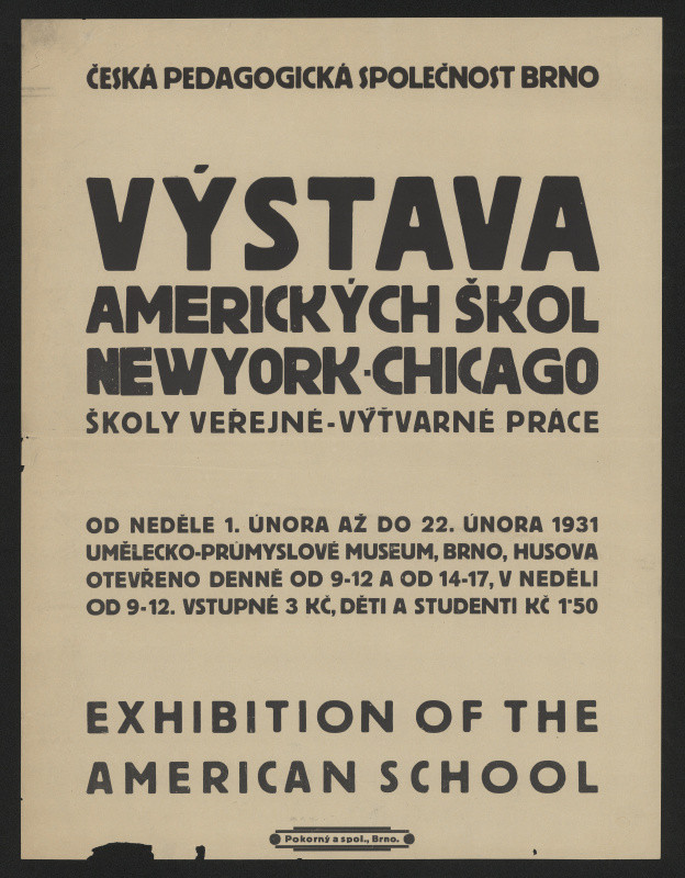 neznámý - Výstava amerických škol New York - Chicago. Brno