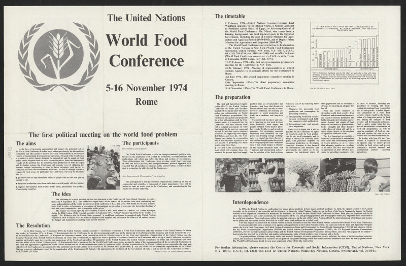 Heinz Heimann - The Unitec Nations World Food Conference 5-16 November 1974, Rome