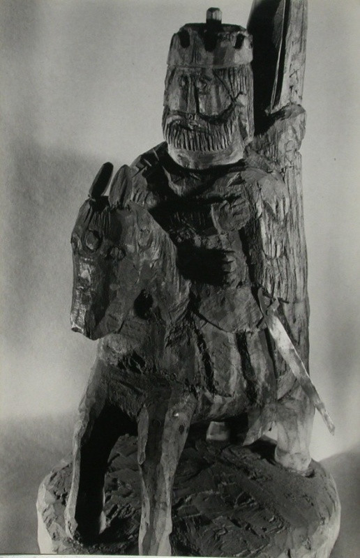 Jan Svoboda - Bez názvu (Lidová řezba, král na koni), z cyklu Pojednání o plastice / Untitled, from the Essays on Sculpture cycle