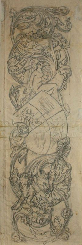 Alfons Mucha - Rozviliny s erbem (Návrh na výzdobu Emmahofu?)