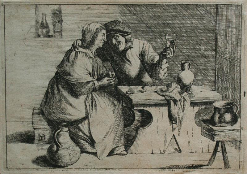 David Teniers ml. - Sedlák objímající ženu