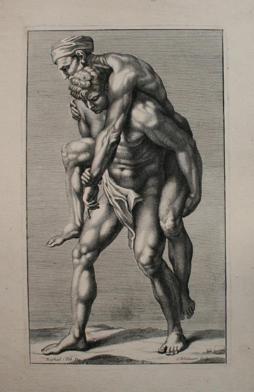 Cornelis Bloemaert - Aeneas nesoucí Auchisa