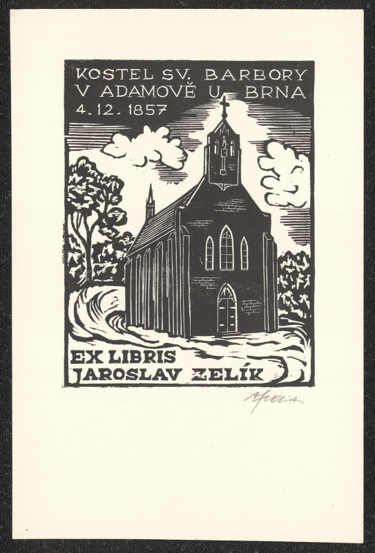 Aleš Florian - kostel sv. Barbory v Adamově u Brna, 4.12 1857 Jaroslav Zelík