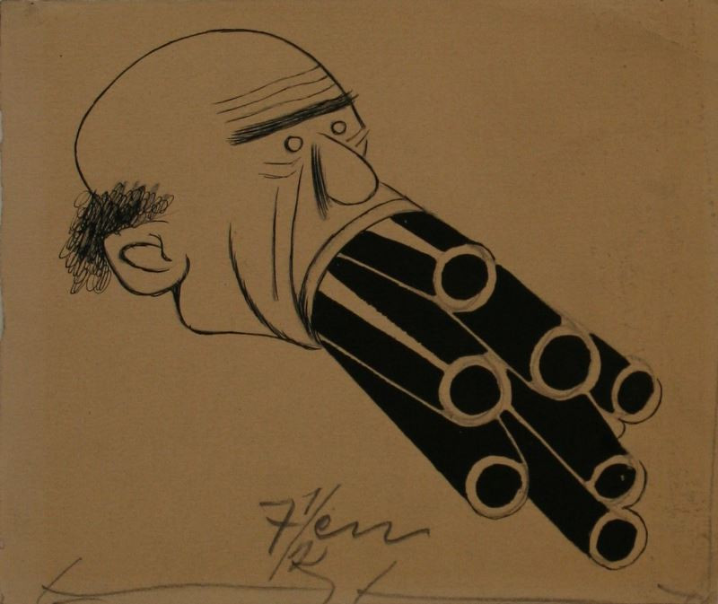 František Bidlo - Karikatura Mussolini