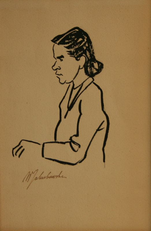 Antonín Pelc - M. Jakubowska (karikatura)