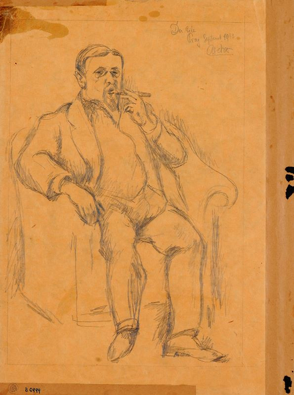 Ernst Ascher - Studie sedícího muže