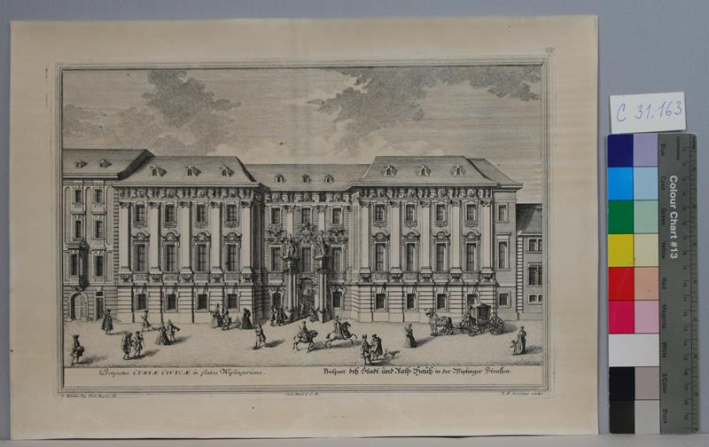 Johann August Corvinus - Prospect des Stadt-und Rath-Haus in der Wiplinger Strassen ...