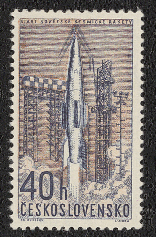 František Hudeček - Start sovětské kosmické rakety