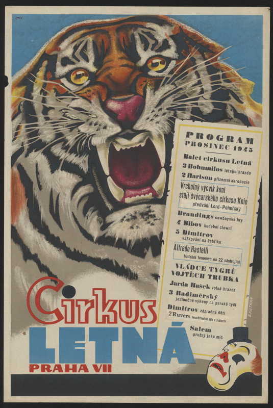 B. Kuthan - Cirkus Letná, Praha VII. Program prosinec 1945
