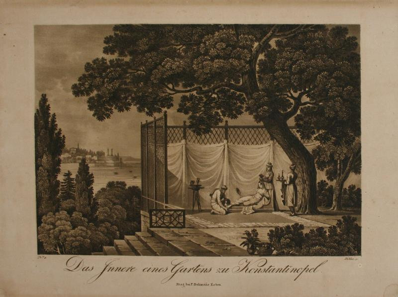 Georg (Jiří) Döbler - Das Innere eines Gartens zu Konstantinopel (pohledy z Orientu)