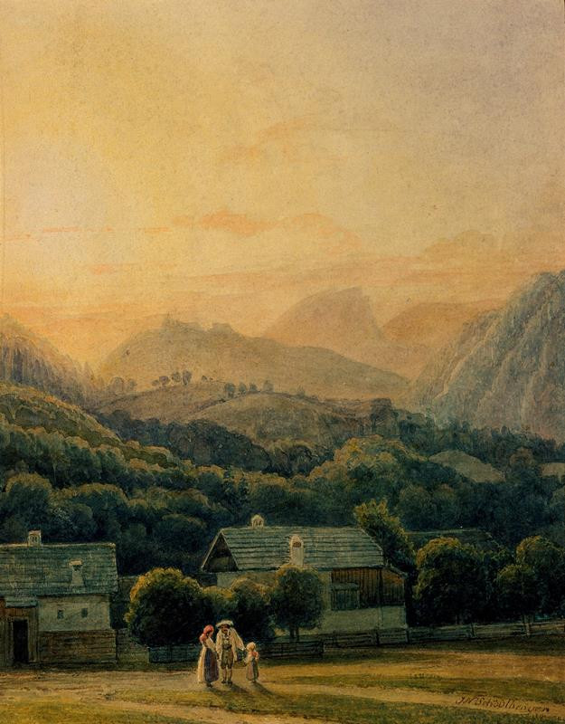 Johann Nepomuk Schödlberger (Schödelberger) - Večer v horách