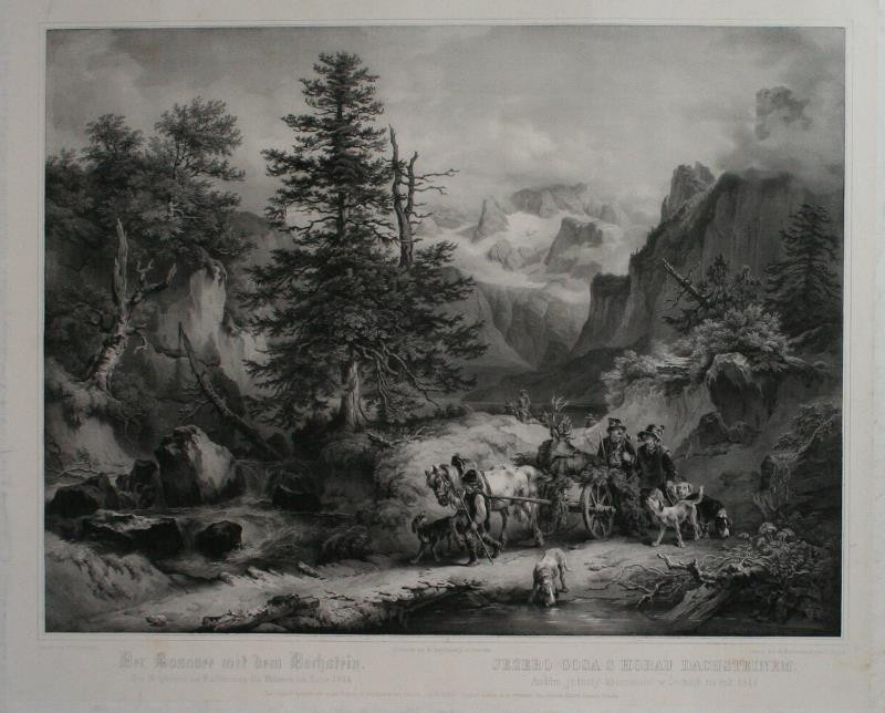 Carl Straub - Jezero Gosa s horou Dachsteinem