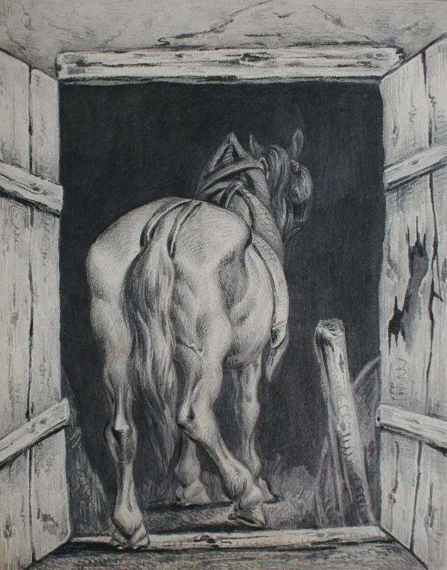 Franz Veith - Kůň ve stáji