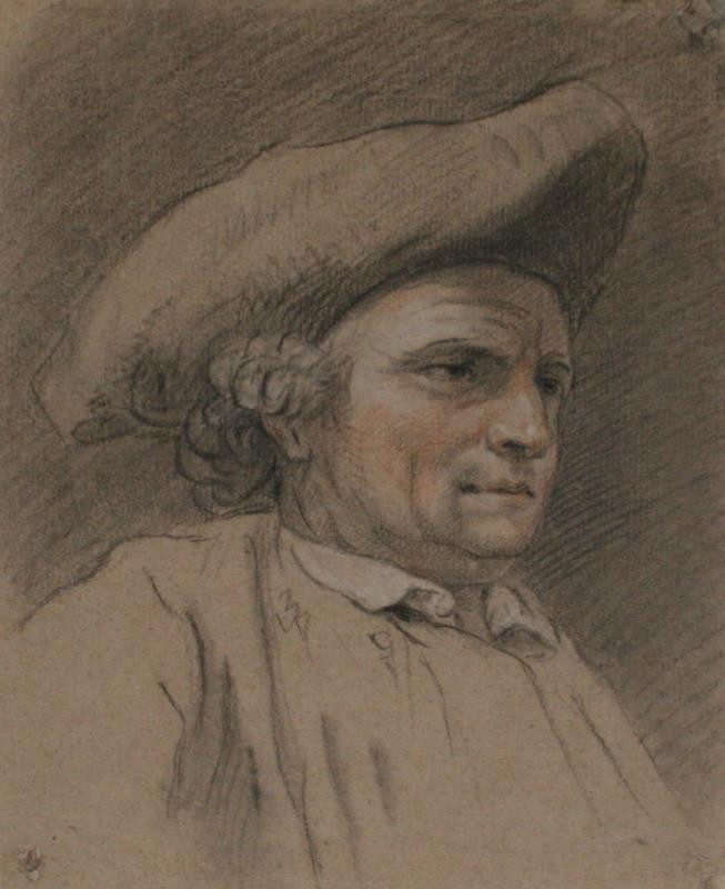 neznámý malíř rakouský - Hlava muže v klobouku