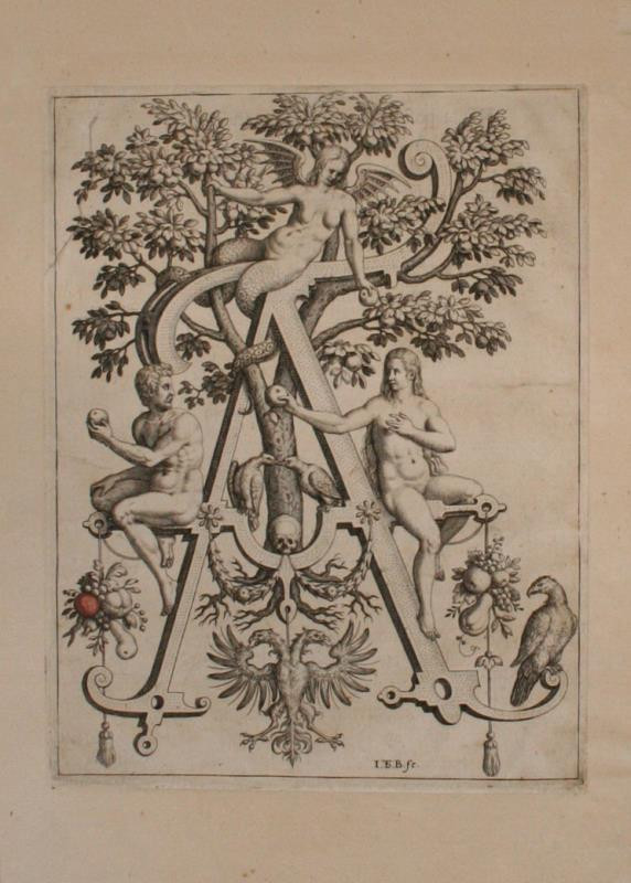 Theodor de Bry - Písmeno A v ornamentu